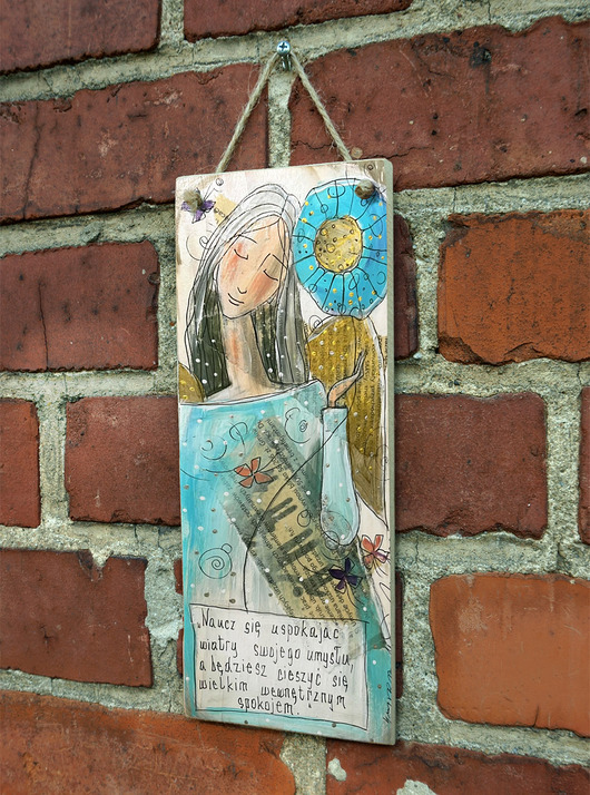 Ozdoby na ścianę Deseczka z sentencją "Naucz się uspokajać wiatry swojego umysłu..."