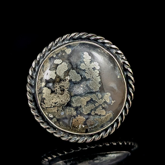 pierścionki srebrne Pierścionek markazyt w kwarcu