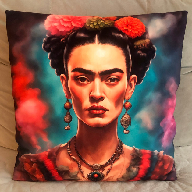 poduszki z grafiką Poszewka ozdobna Frida Kahlo kolory