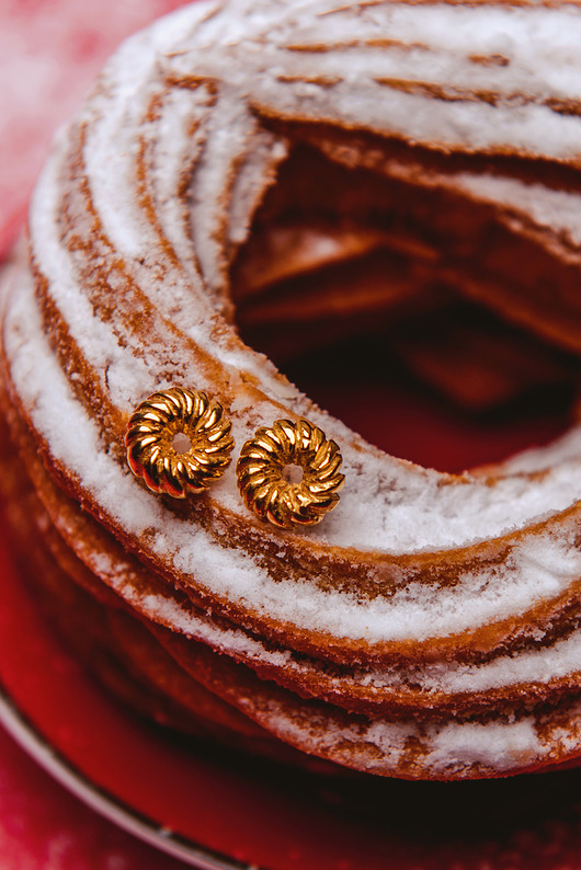 kolczyki srebrne Kolczyki  pączek donut srebro