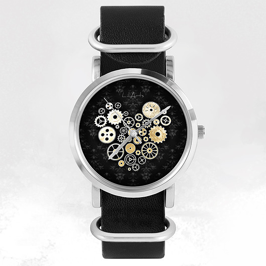 Zegarek - Steampunk Heart - czarny, nato yenoo