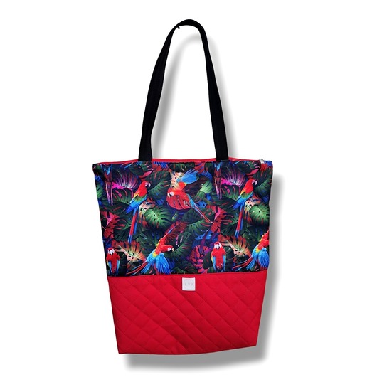 torby na ramię Torba shopper na zakupy wodoodporna shopperka torba na ramię papugi