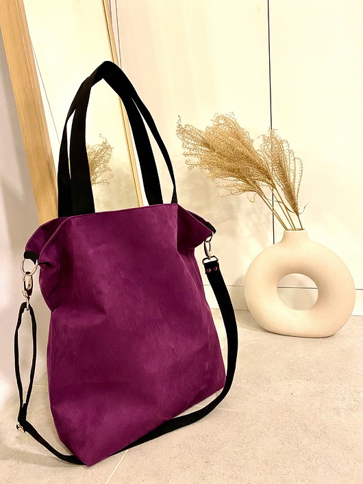 torby XXL Torba hobo XXL - fiolet, czerń