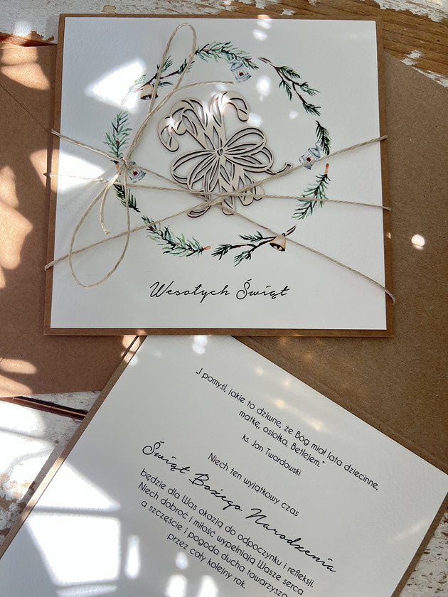 kartki świąteczne Wyjątkowa ręcznie robiona kartka świąteczna na Boże Narodzenie