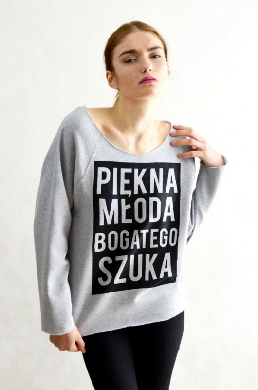 PIĘKNA MŁODA szara bluza oversize GAU great as You