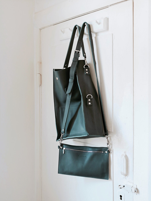 Torebka Boxy Bag L Grey Green Alicja Getka LAB