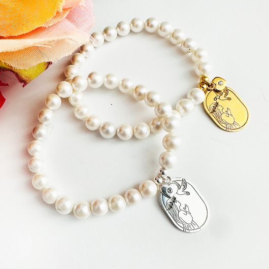 komunia - pozostałe Bransoletka   z pereł, prezent KOMUNIA, komunijna pamiątka