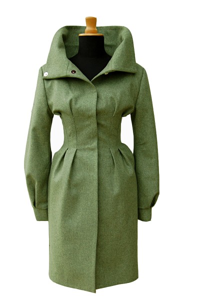 Exclusive wool coat zielony 40  Kasia Zapała