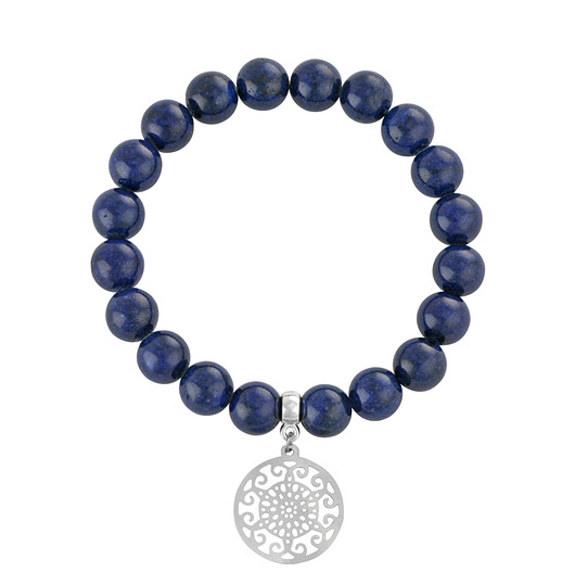EARTH ENERGY - Navy blue jade with mandala. Lavoga