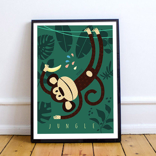 Plakat Dżungla. Małpa. Sprinkles