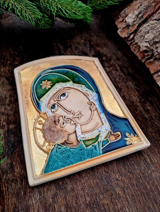 Ozdoby na ścianę Ikona ceramiczna obraz sakralny