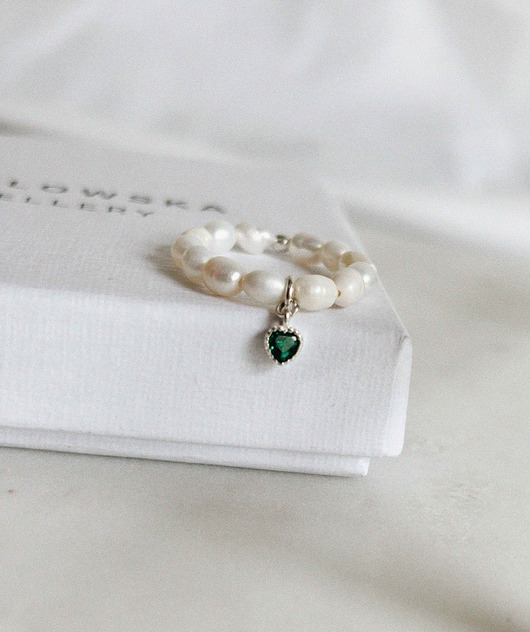 pierścionki elastyczne Pierścionek Heart Pearl