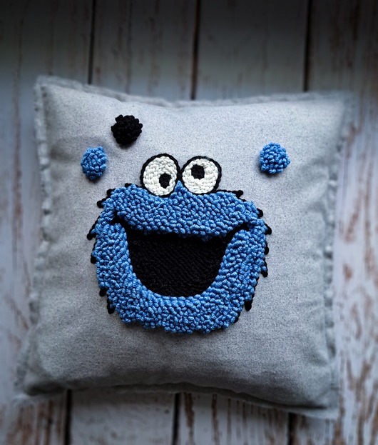 poduszki plecione Poduszka dekoracyjna cookie monster