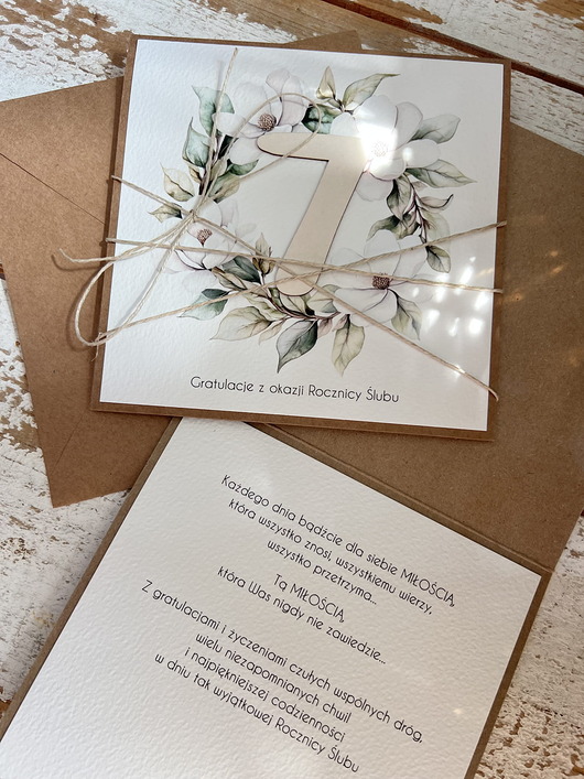 kartki scrapbooking Ręcznie robiona kartka na 7 rocznicę ślubu - siódma rocznica