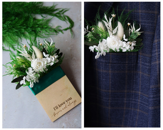 dodatki ślubne Butonierka ślubna dla Pana Młodego do kieszonki