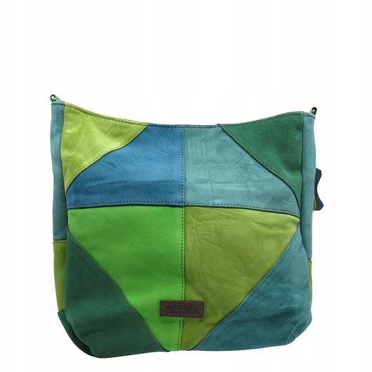 torby na ramię Torebka damska pojemna zamszowa na ramię kolorowa oryginalna OLIVKA