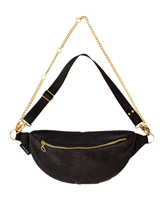 Nerka zamsz czarna sacky bag