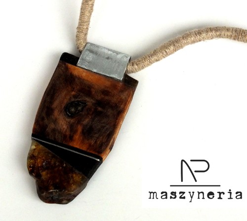 Wood&Amber Naszyjnik Etniczny Maszyneria
