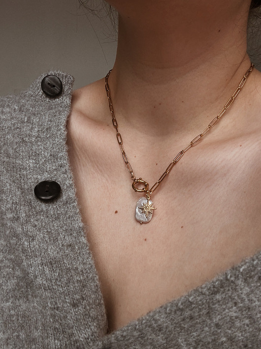 złote naszyjniki Naszyjnik Pearl Chain