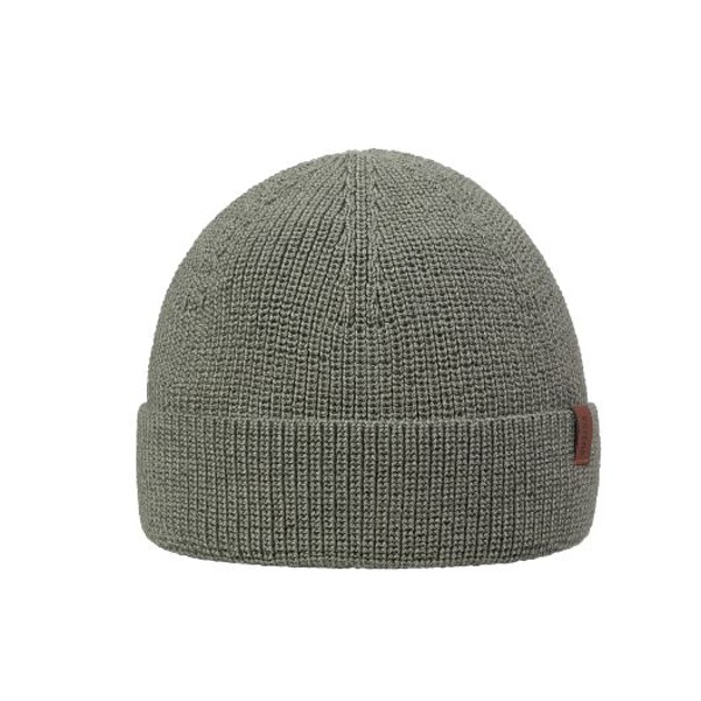 czapki i kapelusze męskie DOKERKA - wełniana czapka, 100% merino wool, oliwka