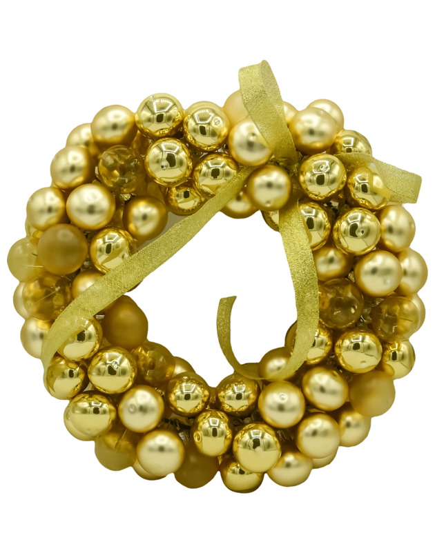 ozdoby choinkowe Bombka choinkowa: Stroik Świąteczny z mini bombek: złoty