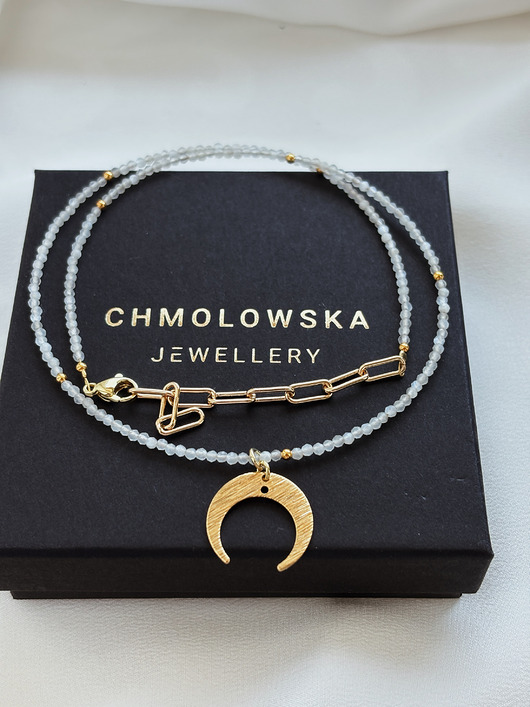 bransoletki z kamieni naturalnych Naszyjnik Kamień Księżycowy i Księżyc