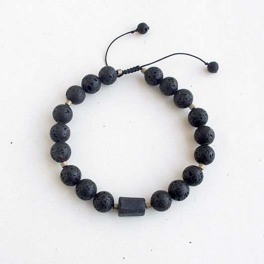 bransoletki z kamieni naturalnych Turmalin i lawa czarna bransoletka