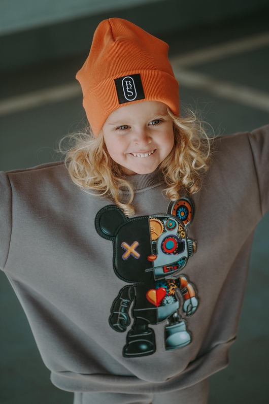 bluzy dla chłopców Bluza oversize Robot Teddy