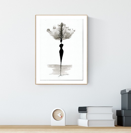 grafika A4 malowana ręcznie Krystyna Siwek Art