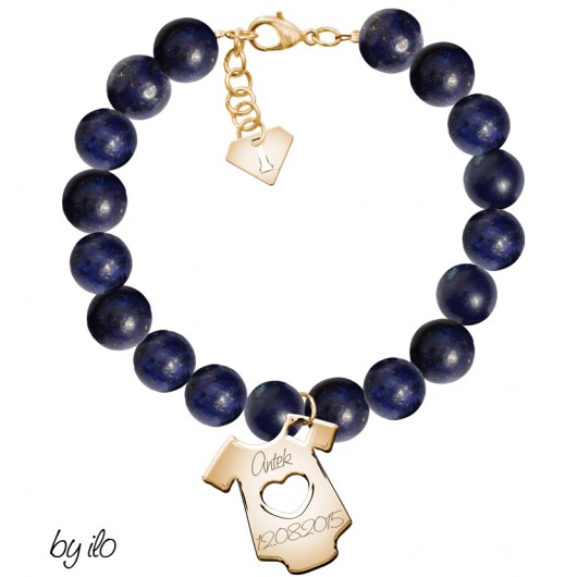 Bransoletka Royal -Lapis Lazuli zawieszka grawer by ilo