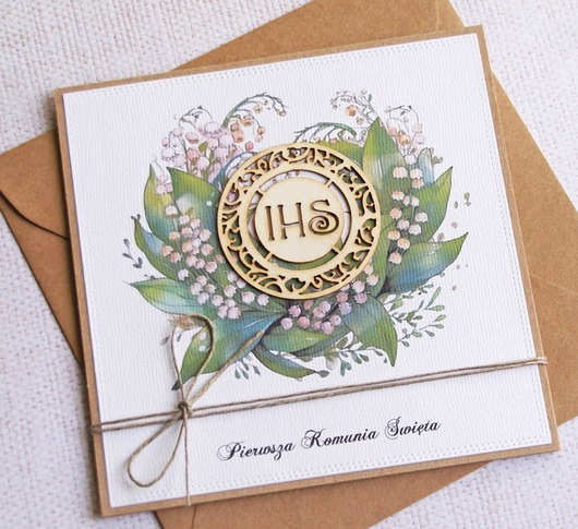 kartki na komunię Kartka z życzeniami : konwalie : I Komunia Święta : konwalie..