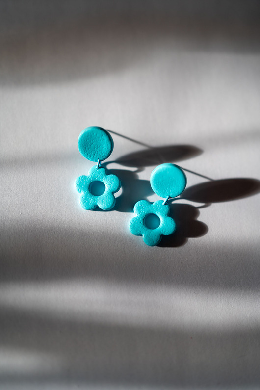 kolczyki z masy plastycznej Kolczyki MINI kwiatki