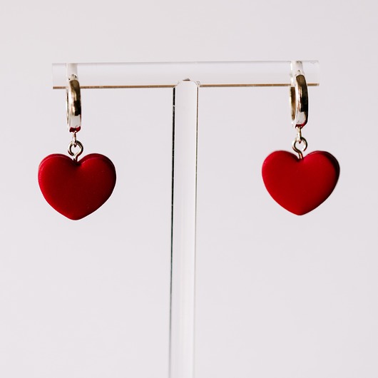 kolczyki z masy plastycznej Kolczyki MINI MINI HEARTS DROP RED