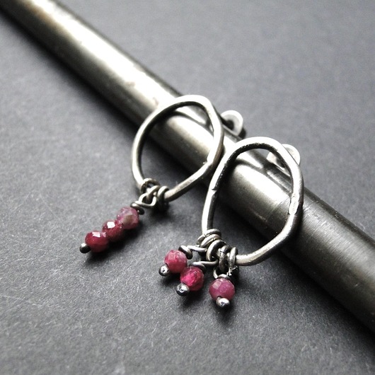 kolczyki srebrne Kolczyki srebrne Rubiny 003