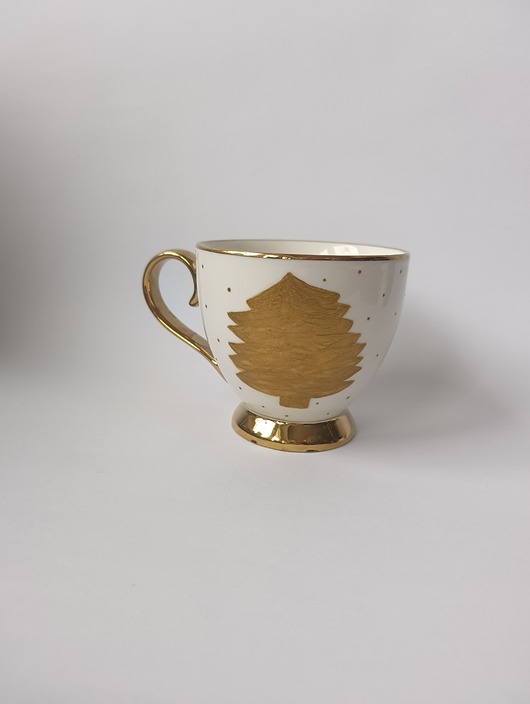 dekoracje świąteczne Ogromna filiżanka z choinką