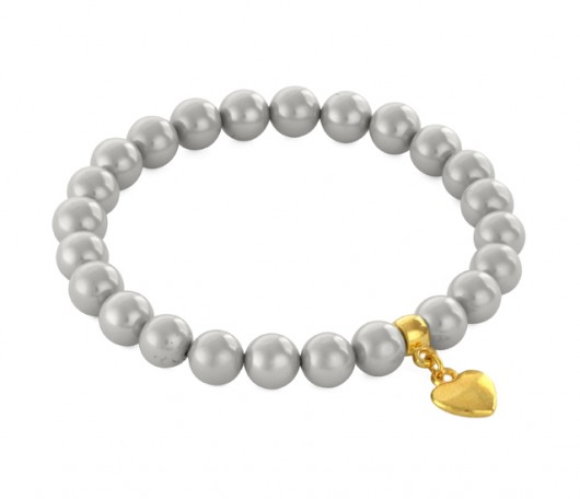 Gray pearl with heart pendant. Lavoga