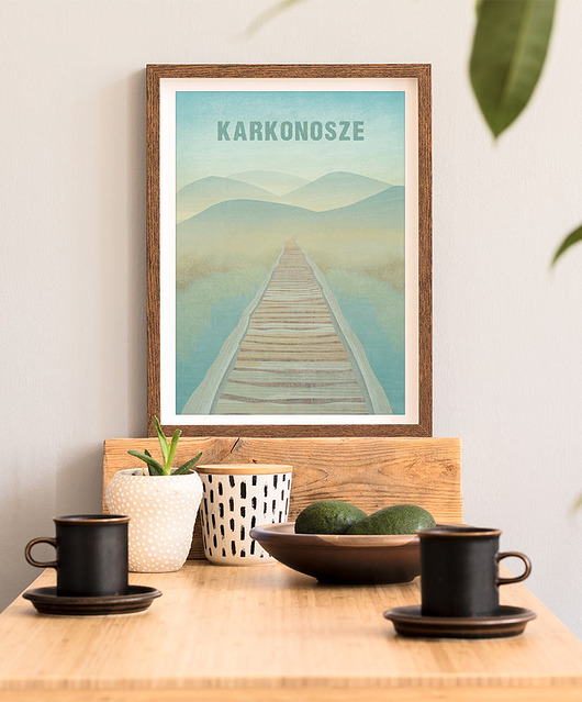 plakaty Plakat Karkonosze - grafika z górami fine art