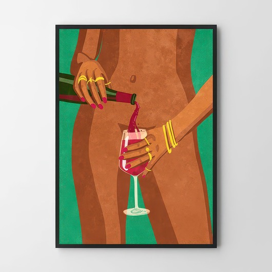 plakaty Plakat Wino i ciało kobiety