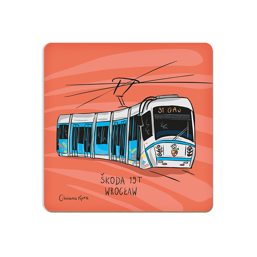 podkładki do kuchni Podkładka pod kubek Wrocław Tramwaj