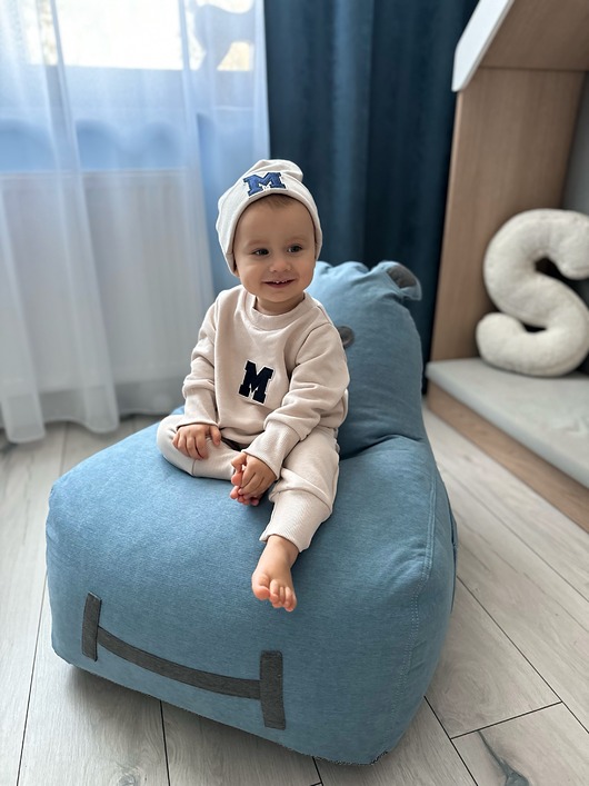 pufa dla dziecka Puf Hippo SOFT - Niebieska