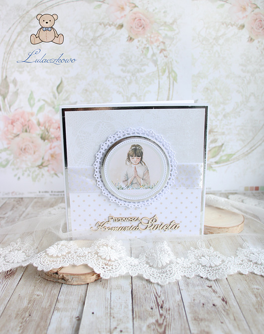 kartki scrapbooking Kartka komunijna "Boho Communion 3" GOTOWA