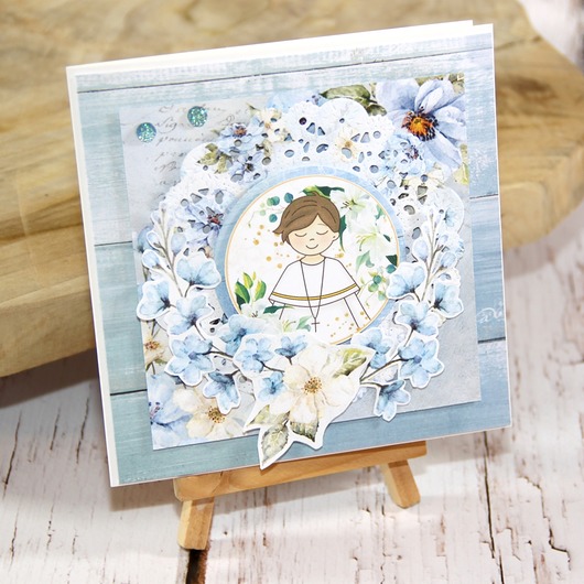 kartki scrapbooking Kartka na Komunię