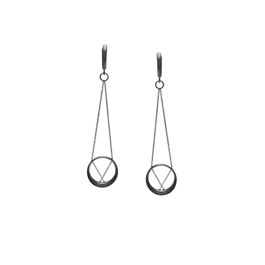 kolczyki srebrne Kolczyki srebrne MINIMAL earrings MAXI / black
