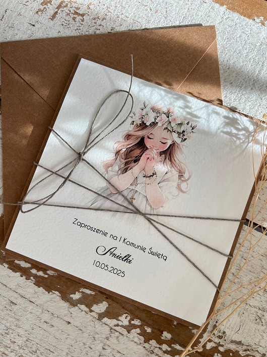 zaproszenia na komunię Zaproszenia komunijne z pełną personalizacją handmade