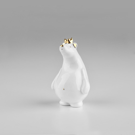 figurki i rzeźby Porcelanowy Niedźwiedź w koronie