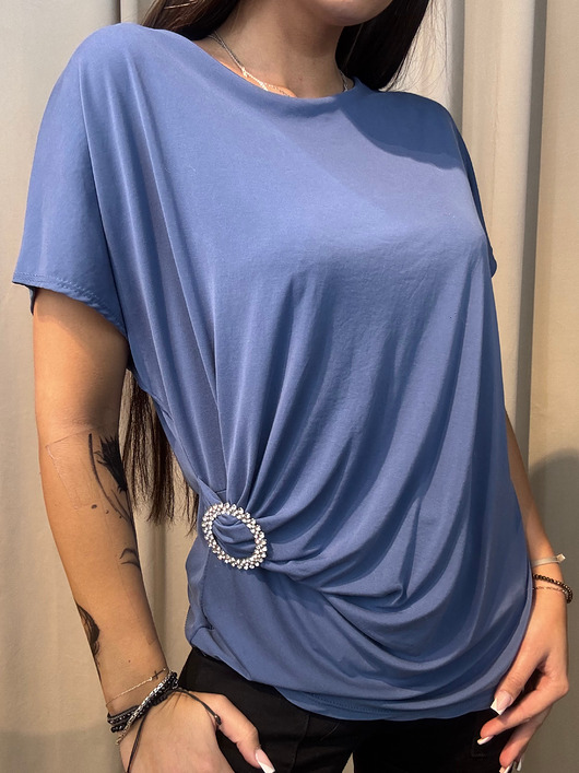 t-shirt damskie Bluzka z ozdobą Blu