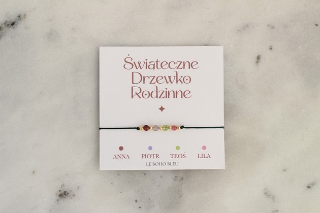 bransoletki na sznurku Świąteczne Drzewko Rodzinne - Bransoletka z kamieniami miesiąca