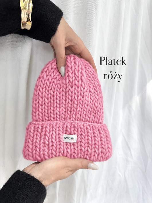 czapki damskie Czapka Lily 100% wełna *płatek róży*