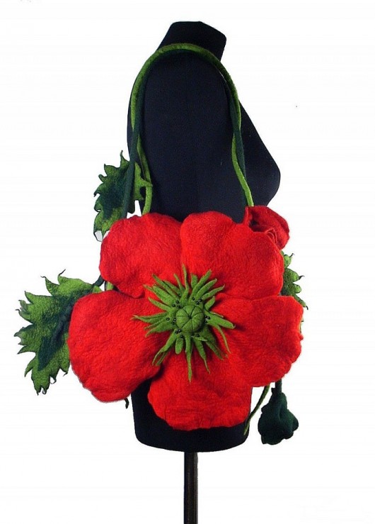Poppy : Jedwabnofilcowa Torebka filcant