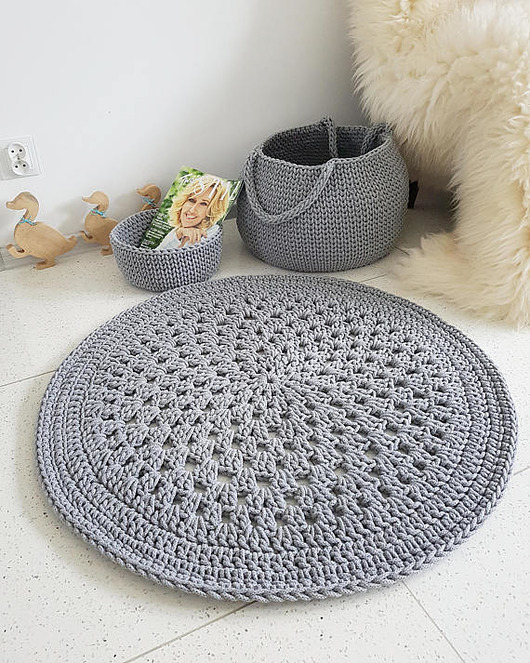 Dywan okrągły ażurowy szary - kolory Made of Weaves